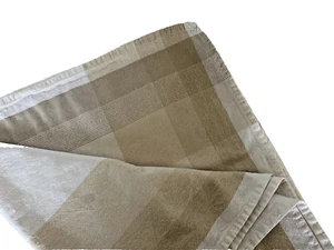 Tischdecke echt Leinen Baumwolle 52x72 beige/hellbraun Farbtöne Bordüre Detail strukturiert - Bild 1 von 10