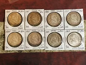 1962-1967 Mexico Un Peso .1 Silver Lot of 8 Uncirculated & Toned - Picture 1 of 18