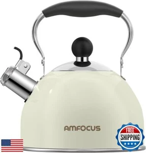 Tea Kettle, 2 Quart Stainless Steel Whistling Tea Kettle, Stovetop Whistling - Picture 1 of 5