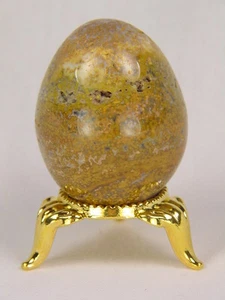 PERO Madagascar Océano Jaspe Lapidario Tallado 31mm X 39mm Huevo con Soporte 5118K - Imagen 1 de 1