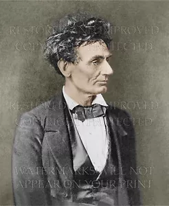 Abraham Lincoln Alter 48, Portrait von Hesler 1857, 5x7 Farbdruck oder Wunsch CD - Bild 1 von 2