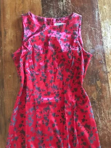 VTG 90s red & black butterfly floral print dress striking vivid look grunge - Picture 1 of 7