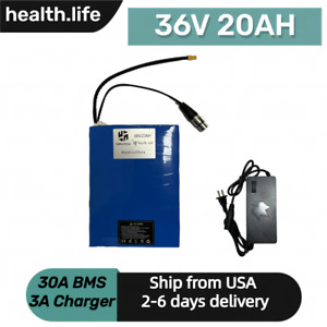 36V 20Ah Lithium Li-ion Ebike Battery Electric Bicycle 3A Charger 1000W Scooter