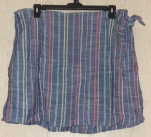 NEU MIT ETIKETT DAMEN $ 60 cj Banks CHAMBRAY BLAU MIT RÜHREN WICKELOPTIK PULL-ON SKORT GRÖSSE 1X - Bild 1 von 3