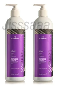 De Lorenzo Nova Fusion Silver Colour Care 2 x 500ml Toning Shampoo Novafusion De - Picture 1 of 2