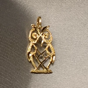 14k gold Filigree owl pendant - Picture 1 of 3