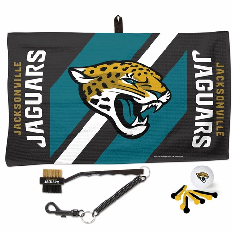 NFL JACKSONVILLE JAGUARS GOLF GIFT SET WITH WAFFLE TOWEL, BALL, BRUSH & TEES Cover