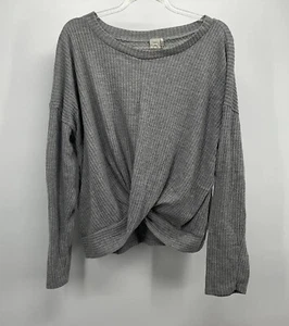 Top Paper Crane grigio waffle maglia twist davanti manica lunga minimalista tutti i giorni M - Foto 1 di 8