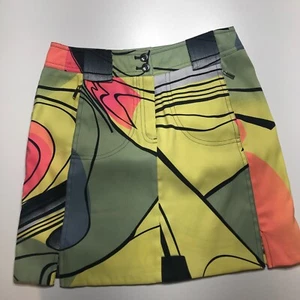 Jamie Sadock Skirt Womens 2 Multicolor Abstract Pattern Zip Pockets Streetwear - Picture 1 of 14
