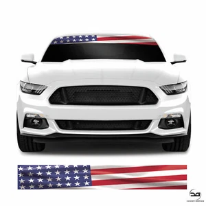 American Flag USA Sunstrip V8 Muscle Car Route 66 Windschutzscheibe Banner passt Mustang - Bild 1 von 2