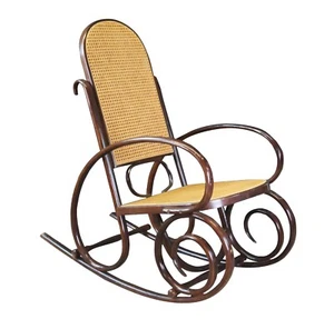 Iconic Thonet Style Bentwood Rocking Chair Natural Cane Rattan Seat Back Rocker - Picture 1 of 10