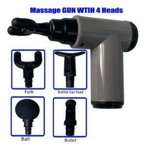 4 Heads Massage Gun Percussion Massager Gun Deep Tissue Muscle Vibrating Relax - Picture 1 of 12