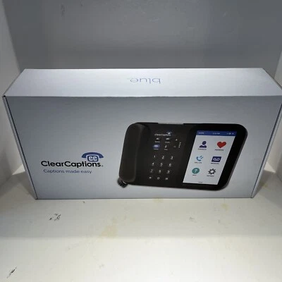 ✨Clear Captions Blue Telephone Hearing Impaired Amplified Captioning Phone ✨New - Image 1 of 3