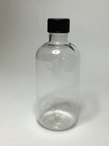 Empty 300ml PET Plastic Boston Bottles And Black Screw On Top *ANY AMOUNT* - Picture 1 of 1