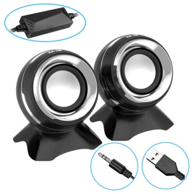 A47D 6W mini tragbarer PC Lautsprecher boxen über 3.5mm Klinke USB für Laptop - Bild 1 von 4