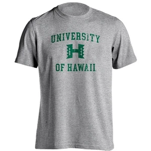 Camiseta Atlética Universidad de Hawaii Rainbow Warriors Logotipo Retro Envejecido... - Imagen 1 de 2