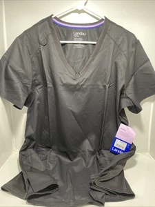 Landau Proflex Black Scrub Top NWT Sz. XLG - Picture 1 of 4