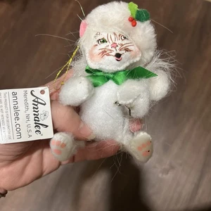 Annalee Holiday 4” Cozy Christmas Ornament Cat With Hat Missing Ornament - Picture 1 of 7