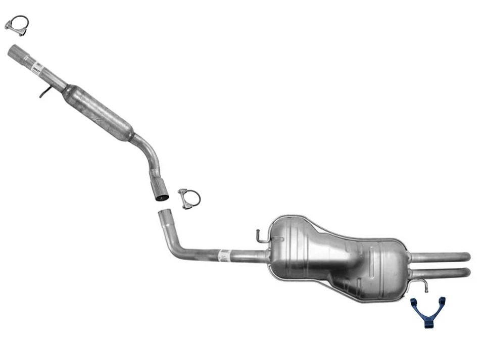 Resonator Rear Muffler Exhaust System for Volkswagen Jetta 1999-2004 2.8L V6 - Image 1 of 4