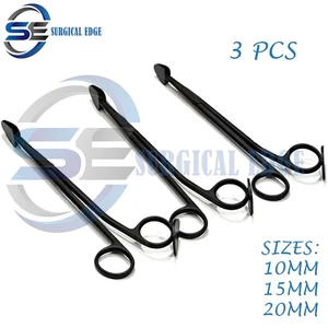 Trepsat Facial Flap Disector Tijeras Juego de 3 piezas,10 mm,15 mm,20 mm de longitud Negro - Imagen 1 de 5