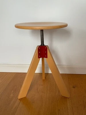 Hocker GIOTTO von Zanotta, Buchenholz, höhenverstellbar, sehr guter Zustand - Bild 1 von 4