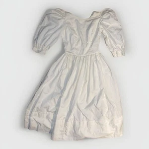 Vintage Laura Ashley Great Britain Puff Sleeve Dress Cream True Vintage 10 - Picture 1 of 18
