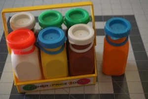 Vintage Fisher Price Milk Carrier With Bottles-Pre-Owned-#637 - Picture 1 of 8