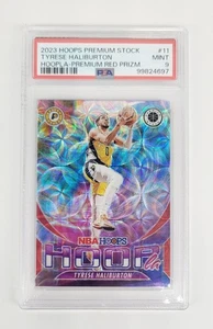 Aros Premium Tyrese Halliburton Hoopla #/88 SP PRIZM 2023 CLASIFICACIÓN PSA COMO NUEVO 9 ROJO #/88 SP PRIZM 2023 - Imagen 1 de 2