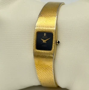 Vintage 1980 Women’s SEIKO Lassale Gold Tone, Black Dial Petite Watch, 8420-5109 - Picture 1 of 7