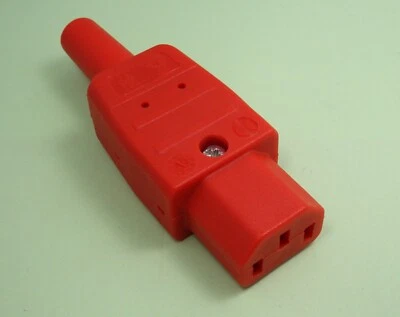 Kaiser C13 Kaltgeräte Netzstecker Buchse IEC-320 250V 10A rot - 794/rt