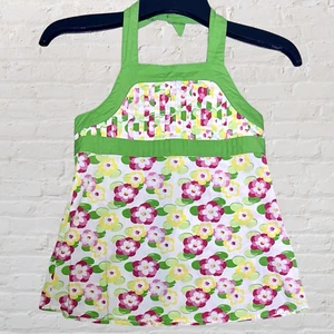 Gymboree ISLAND LILLY Green Floral Halter Top Size Girls 10 Babydoll Summer NWT - Picture 1 of 12
