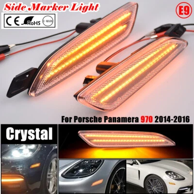 Indicador de luz LED lateral transparente para Porsche Panamera 970 2014 2015 2016 Foto 1 de 4