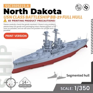 Kit Modelo SSMODEL 1/350 USN North Dakota Clase Acorazado BB-29 CASCO COMPLETO - Imagen 1 de 6