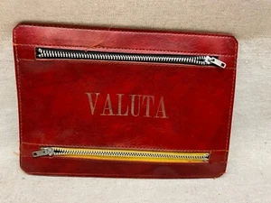 Vintage Leder Reisepassetui - Rustikale Reisebrieftasche Rot Leder Valuta Valet - Bild 1 von 2