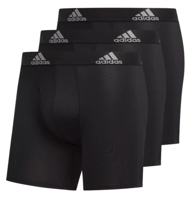 NIB Adidas Men's Performance  Boxer Brief Underwear (3 Pack), ALL BLACK. 5" - Image 1 of 4