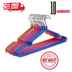 10 X Coat Hangers Garment Clothes Hangers Trouser Bar Set Hangers For Clothes - Picture 1 of 9