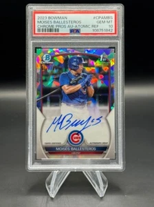 2023 Bowman Chrome Prospect Atomic /100 Auto Moisés Ballesteros PSA 10 - Picture 1 of 2