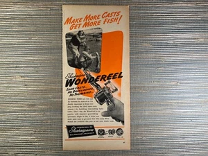 Mulinello da Pesca Shakespeare Wondereel Kalamazoo Michigan 1946 Pubblicità Stampa Vintage - Foto 1 di 2