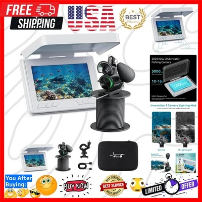 Cámara de pesca submarina, cámara de pesca hielo vexilar peces encontrar 4,3 pulgadas HD LCD... Foto 1 de 4