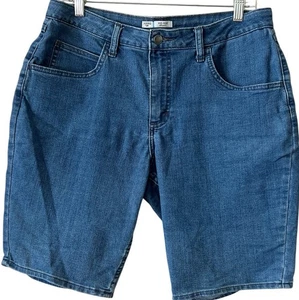 Riders by Lee Women's 12M Midrise Blue Denim Stretch Bermuda Shorts 33x10 - Picture 1 of 10