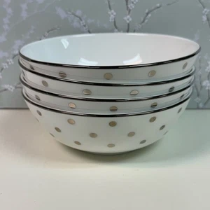 SELTEN Kate Spade Lenox Larabee Road Platin Schalen 4er Set Silber Tupfen USA - Bild 1 von 3