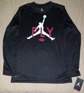 NWT AIR JORDAN JUMPMAN FLY YOUTH XL LONG SLEEVE DRI-FIT T SHIRT MICHAEL NIKE - Picture 1 of 7