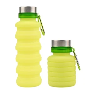 Botella de agua plegable de silicona de 500 ml para gimnasio deportes camping senderismo viaje - Imagen 1 de 10