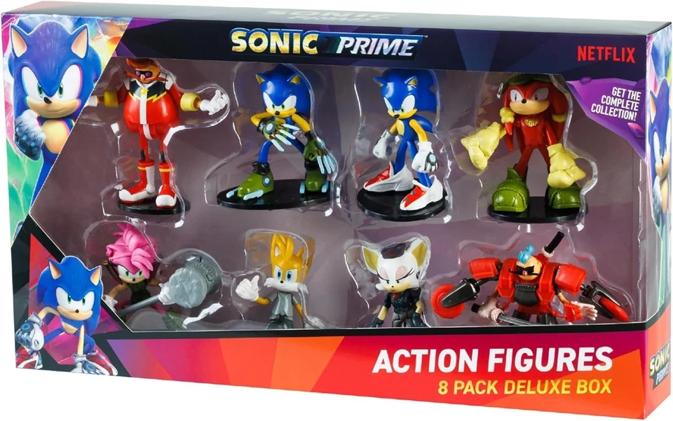Sonic Prime Action Figures 8 Pack Deluxe Box Netflix
