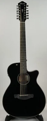 Guitarra Eléctrica Acústica Ibanez AEG5012 12 Cuerdas - Negra - Sin Salida Foto 1 de 4