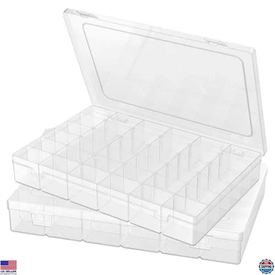 6-Pack Clear Plastic Organizer Boxes with 36 Grids for Beads, Jewelry & Crafts - Изображение 1 из 4