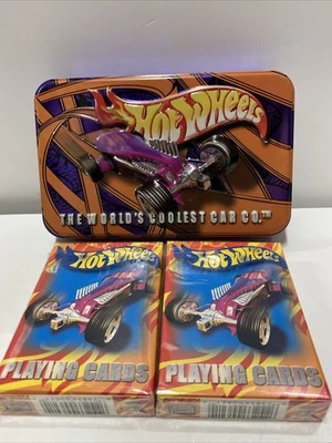 Tarjetas de juego Mattel Hot Wheel 2001 lata, buen estado. Hecho en USA Foto 1 de 4