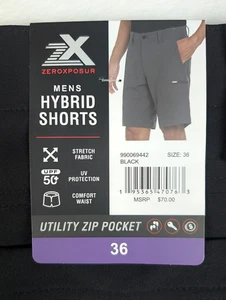 ZeroXposur Reiseshorts Herren 36 schwarz Utility Reißverschlusstasche 4-Wege Stretch UPF 50+ - Bild 1 von 10