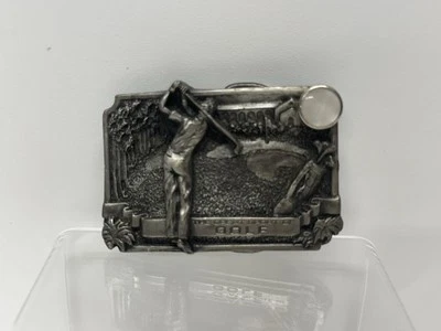 Vintage The Great Sport Of Gold Belt Buckle 1983 Bergamot Brass Works USA - Image 1 of 2