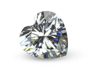 AAA Quality Moissanite Heart Cut Faceted White Loose Gemstone Calibrated Size - Picture 1 of 11